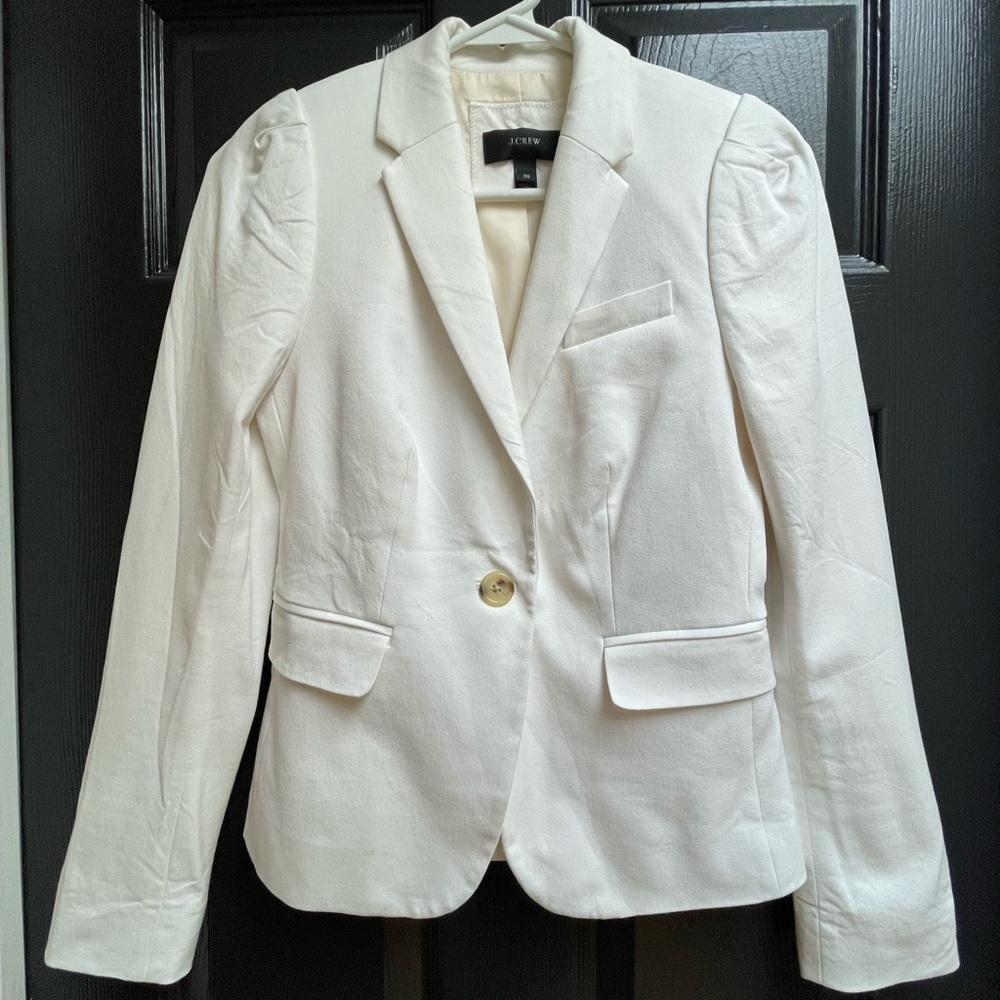 J. Crew Women's White Cotton Blazer